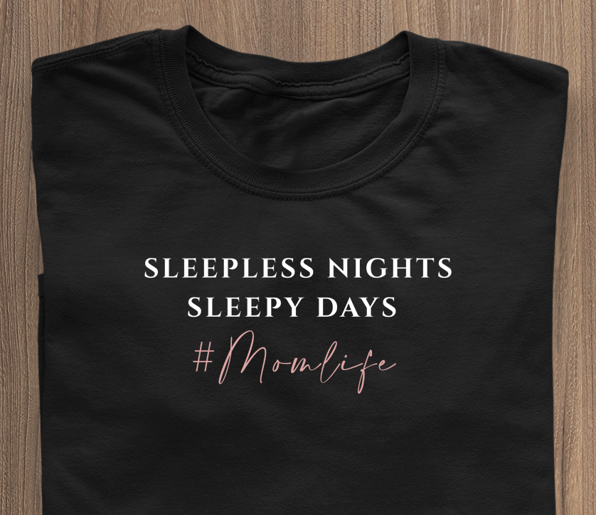 Momlife - T-Shirt schwaarz