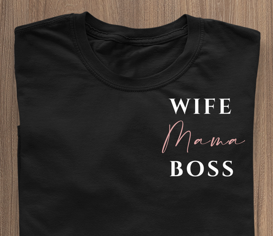 Fra, Mama, Boss - T-Shirt schwaarz